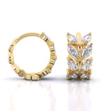 Ivana Jewels Earrings Laurel leaf Hoop Huggies Earrings