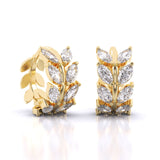 Ivana Jewels Earrings Laurel leaf Hoop Huggies Earrings