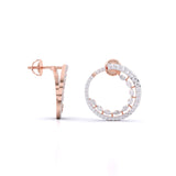 Ivana Jewels Earrings Marquise & Round Diamonds Hoop Earring