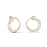 Ivana Jewels Earrings Marquise & Round Diamonds Hoop Earring