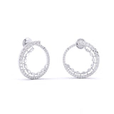 Ivana Jewels Earrings Marquise & Round Diamonds Hoop Earring