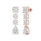 Ivana Jewels Earrings Pear and Round Diamond Earrings
