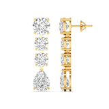 Ivana Jewels Earrings Pear and Round Diamond Earrings