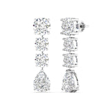Ivana Jewels Earrings Pear and Round Diamond Earrings