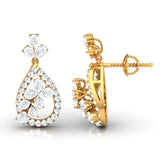 Ivana Jewels Earrings Pear & Round Cut Diamond Teardrop Drop Earrings