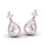 Ivana Jewels Earrings Pear & Round Cut Diamond Teardrop Drop Earrings