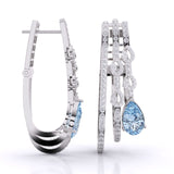 Ivana Jewels Earrings Pear Shape Aquamarine Earrings