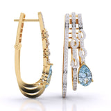 Ivana Jewels Earrings Pear Shape Aquamarine Earrings