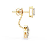 Ivana Jewels Earrings Rectangular and Teardrop Diamond Earrings