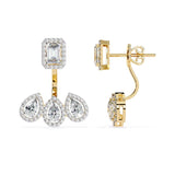 Ivana Jewels Earrings Rectangular and Teardrop Diamond Earrings