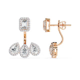 Ivana Jewels Earrings Rectangular and Teardrop Diamond Earrings