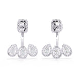Ivana Jewels Earrings Rectangular and Teardrop Diamond Earrings