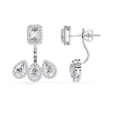 Ivana Jewels Earrings Rectangular and Teardrop Diamond Earrings