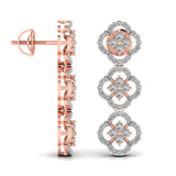 Ivana Jewels Earrings Round Cut Diamond Three Steps Drop Earring