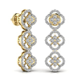 Ivana Jewels Earrings Round Cut Diamond Three Steps Drop Earring