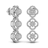 Ivana Jewels Earrings Round Cut Diamond Three Steps Drop Earring
