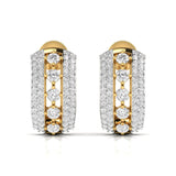 Ivana Jewels Earrings Round Cut Diamonds Sparkling Hoops Earrings