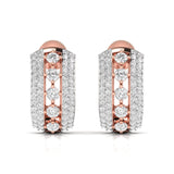 Ivana Jewels Earrings Round Cut Diamonds Sparkling Hoops Earrings
