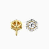 Ivana Jewels Earrings Round Diamonds Halo Studs Earring