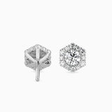 Ivana Jewels Earrings Round Diamonds Halo Studs Earring