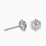 Ivana Jewels Earrings Round Diamonds Halo Studs Earring