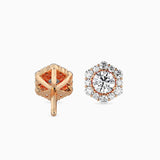 Ivana Jewels Earrings Round Diamonds Halo Studs Earring