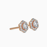 Ivana Jewels Earrings Round Diamonds Halo Studs Earring