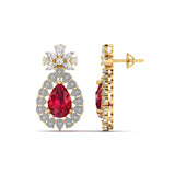 Ivana Jewels Earrings Ruby and Diamond Earrings