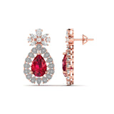 Ivana Jewels Earrings Ruby and Diamond Earrings