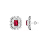 Ivana Jewels Earrings Ruby and Diamond Stud Earrings