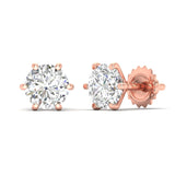 Ivana Jewels Earrings Six-Prong Diamond Stud Earrings