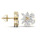 Ivana Jewels Earrings Solitaire Pear Shape & Marquise Shape Diamonds Fancy Earring