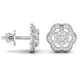 Ivana Jewels Earrings Twisted Floral Lab Grown Diamond Studs Earring