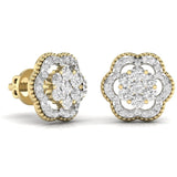 Ivana Jewels Earrings Twisted Floral Lab Grown Diamond Studs Earring