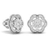 Ivana Jewels Earrings Twisted Floral Lab Grown Diamond Studs Earring