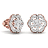 Ivana Jewels Earrings Twisted Floral Lab Grown Diamond Studs Earring
