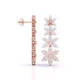 Ivana Jewels Earrings Yellow Gold Tower De Flora Diamond Dangler