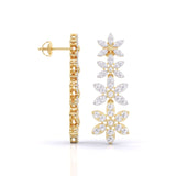 Ivana Jewels Earrings Yellow Gold Tower De Flora Diamond Dangler
