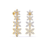 Ivana Jewels Earrings Yellow Gold Tower De Flora Diamond Dangler
