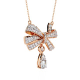 Buy Bow and Stone Diamond Pendant Online from Ivana Jewels Best lab grown diamond jewellery brand