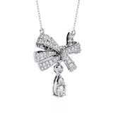Buy Bow and Stone Diamond Pendant Online from Ivana Jewels Best lab grown diamond jewellery brand