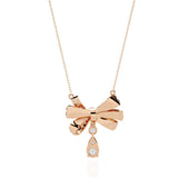 Buy Bow and Stone Diamond Pendant Online from Ivana Jewels Best lab grown diamond jewellery brand