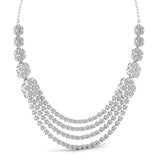 Ivana Jewels Necklace Layered Round Cut Diamonds Party Wear Necklace