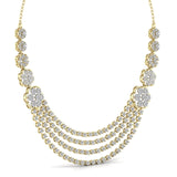 Ivana Jewels Necklace Layered Round Cut Diamonds Party Wear Necklace