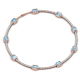 Ivana Jewels Necklaces Aquablue Gem Stones & Diamond Tennis Necklace