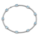 Ivana Jewels Necklaces Aquablue Gem Stones & Diamond Tennis Necklace