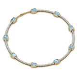 Ivana Jewels Necklaces Aquablue Gem Stones & Diamond Tennis Necklace