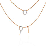 Ivana Jewels Necklaces Double Circle and Bar Necklace