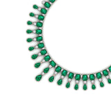 Ivana Jewels Necklaces Elegant Emerald and Diamond Necklace