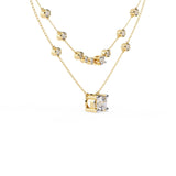 Ivana Jewels Necklaces Layered Diamond Solitaire Necklace